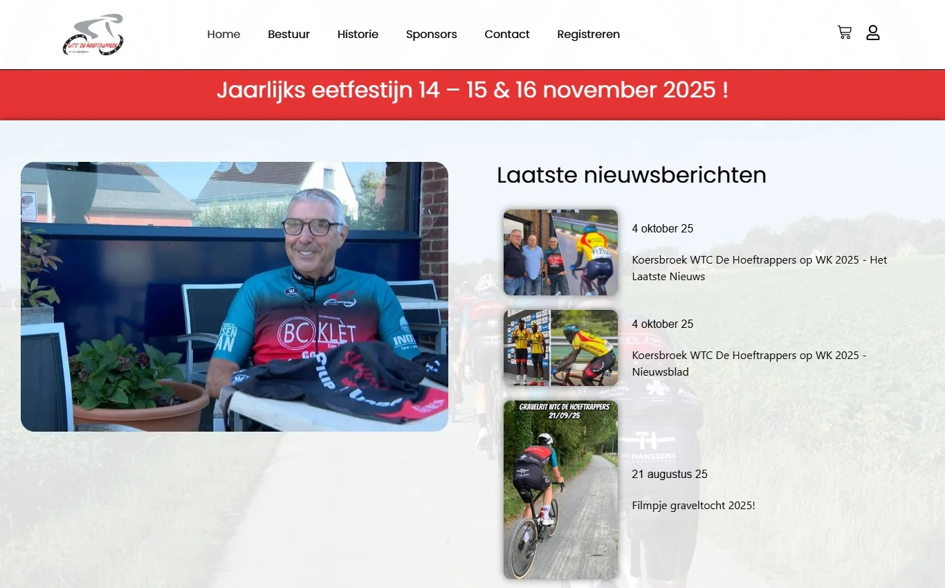 Digitaal clubplatform van WTC De Hoeftrappers met ritten en rijdersdashboards