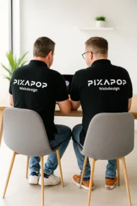 Peter en Michaël van Pixapop aan het werk