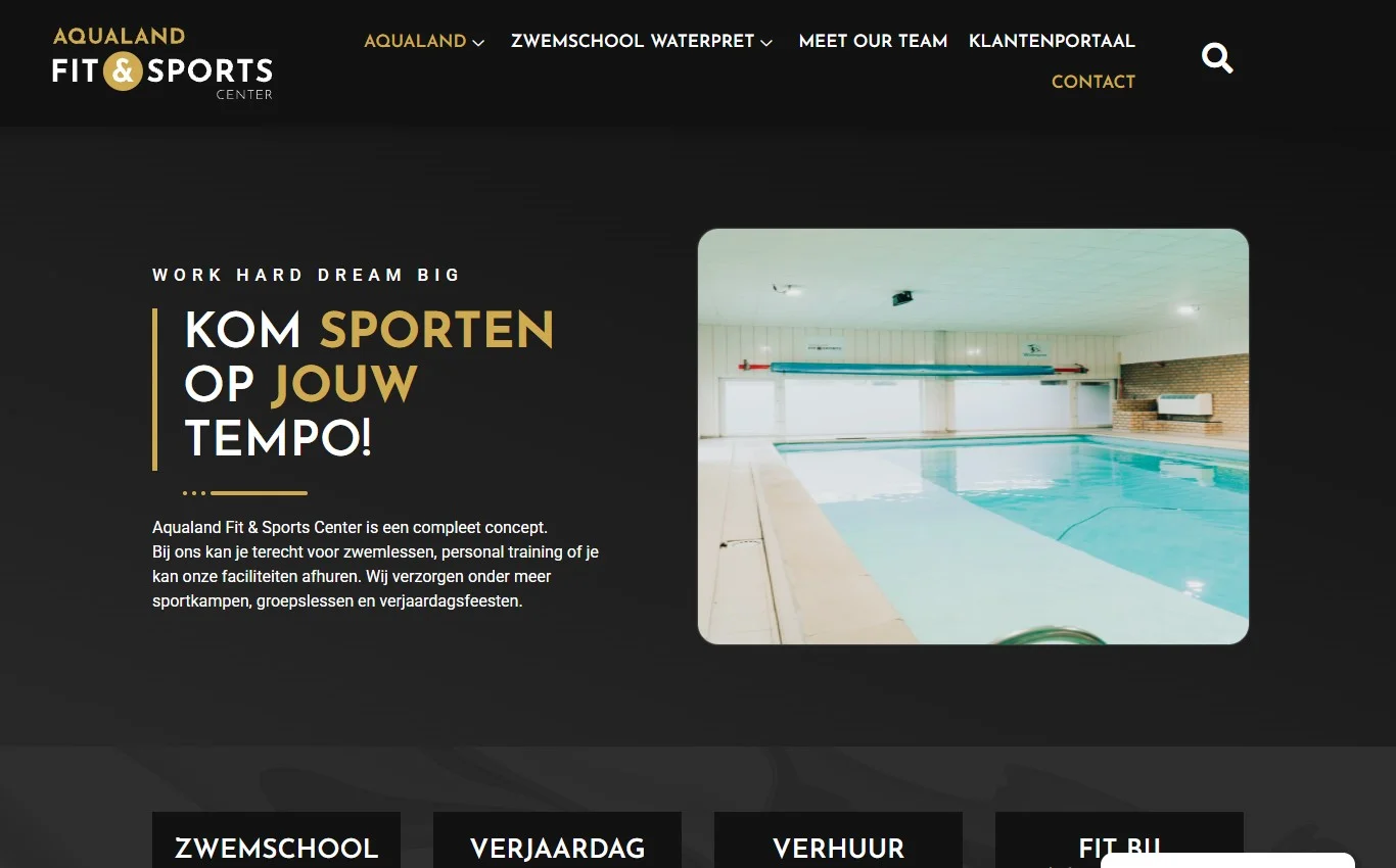 Websiteproject voor Aqualand