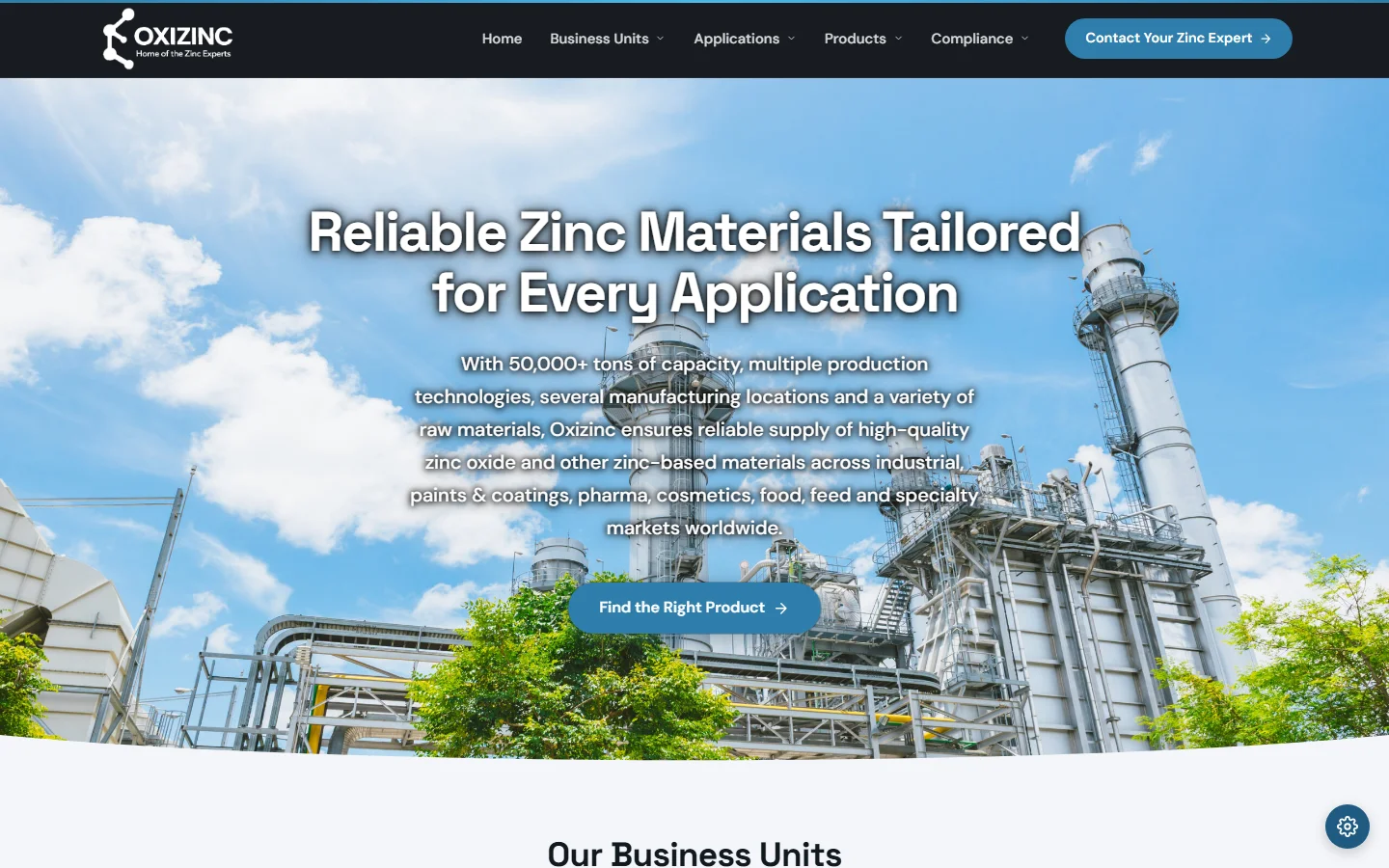 Websiteproject voor Oxizinc